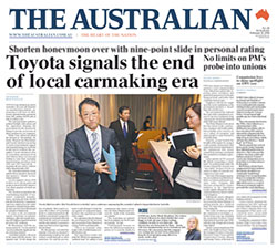 The Australian - Toyota signals the end of local carmaking era